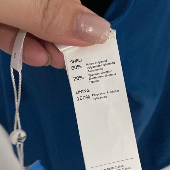 NWT- CUPSHE- deep blue halter twisted detail one piece- Size small - Picture 10 of 12